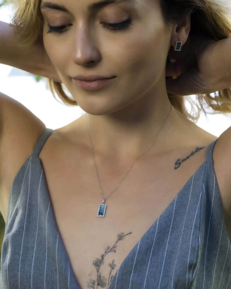 Pırlantalı London Topaz Kolye 1,75 Karat - Görsel 3