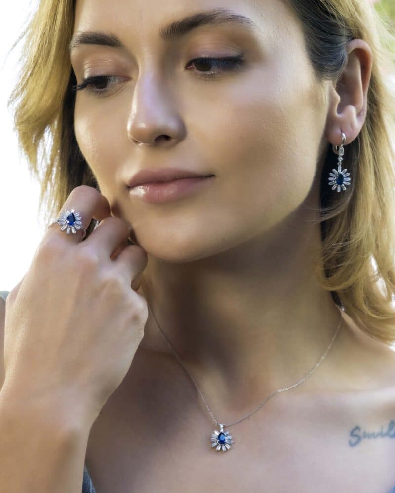 Pırlantalı Safir Küpe 3,49 Karat - Görsel 6