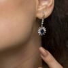 Pırlantalı Safir Küpe 3,49 Karat