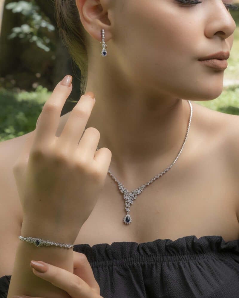 Pırlanta Safir Küpe 1,48 Karat - Görsel 6